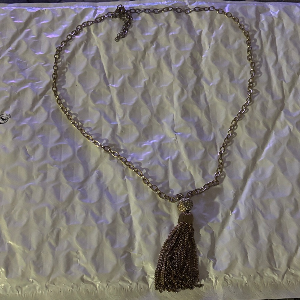 Gold Tassel Pendant Necklace - Women Jewelry